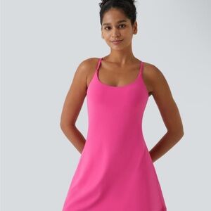 HALARA Everyday Cloudful™ Backless 2-in-1 Flare Golf Dress in Fuschia Purple